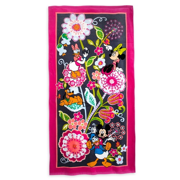Mickey Mouse and Friends Floral Beach Towel by Vera Bradley