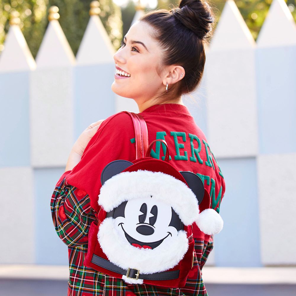 Santa Mickey Mouse Mini Backpack by Loungefly