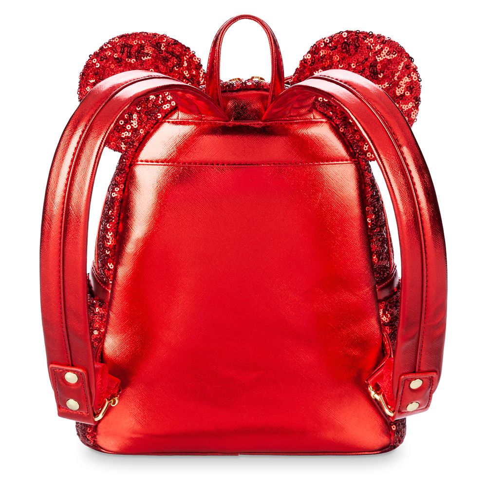 Minnie Mouse Sequined Mini Backpack by Loungefly – Red