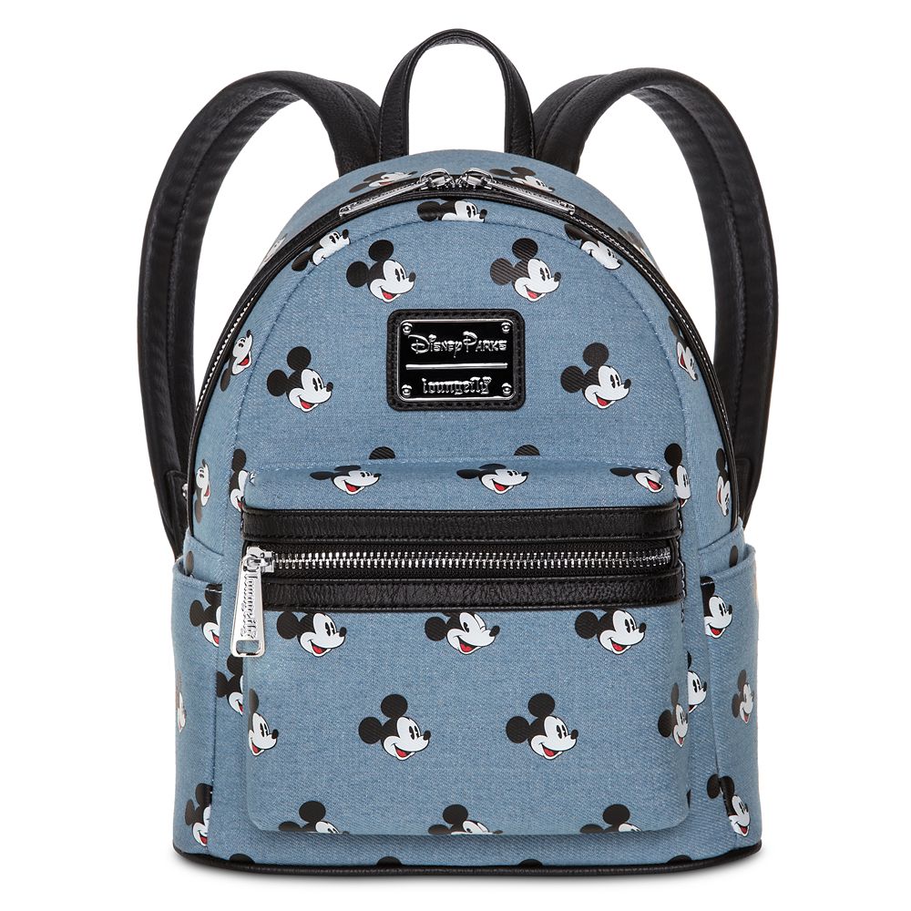 Mickey Mouse Denim Mini Backpack by Loungefly