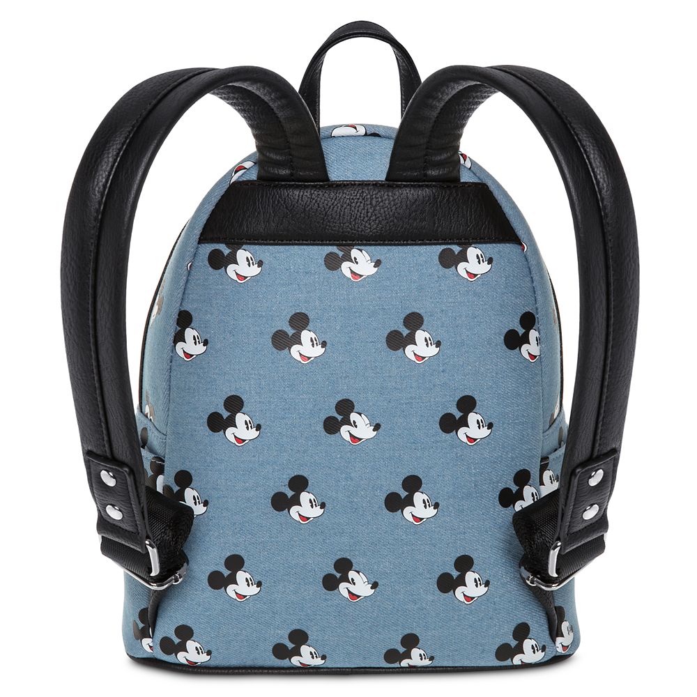 Mickey Mouse Denim Mini Backpack by Loungefly