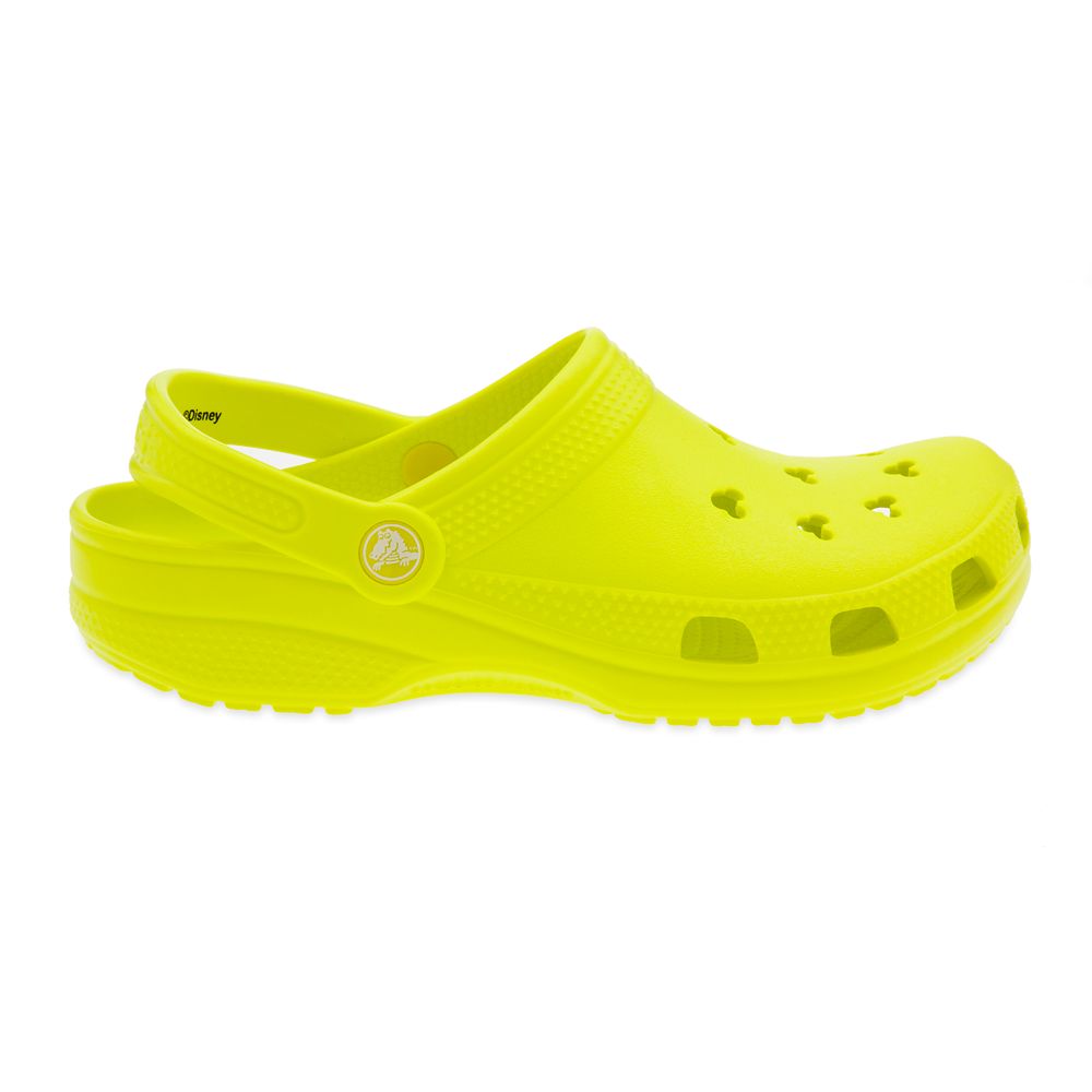 lime green crocs with fur