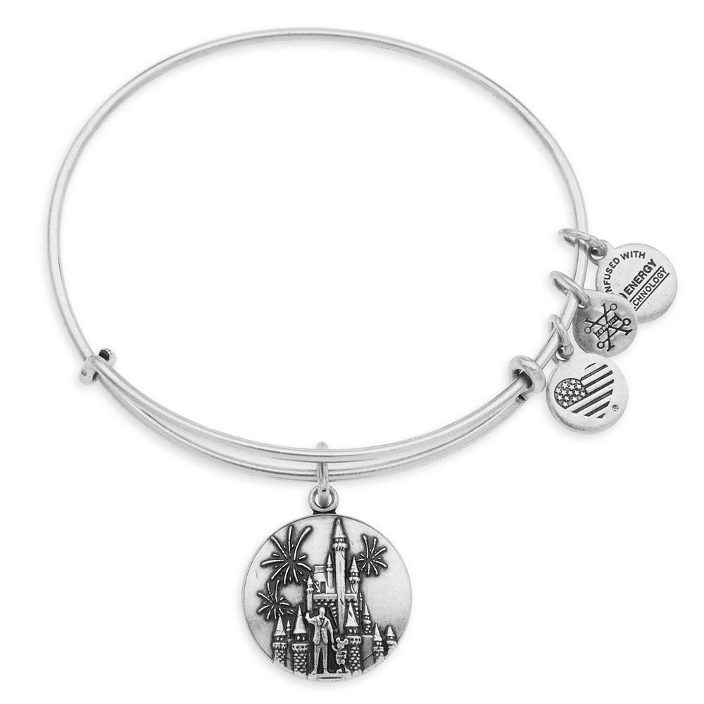 Cinderella Castle with Walt Disney and Mickey Mouse ''Partners'' Bangle by Alex and Ani – Walt Disney World – Silver