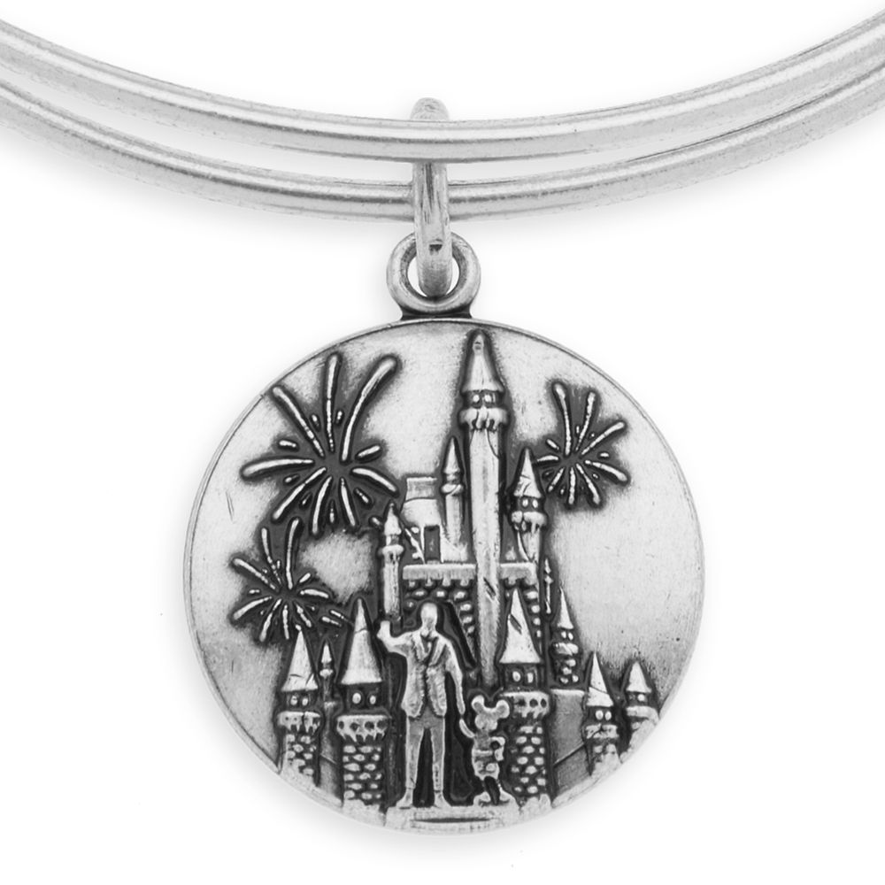 Cinderella Castle with Walt Disney and Mickey Mouse ''Partners'' Bangle by Alex and Ani – Walt Disney World – Silver