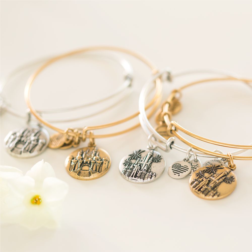 Cinderella Castle with Walt Disney and Mickey Mouse ''Partners'' Bangle by Alex and Ani – Walt Disney World – Gold