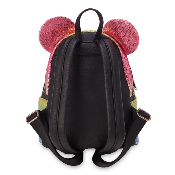 Minnie Mouse Sequined Mini Backpack with Bow by Loungefly – Rainbow