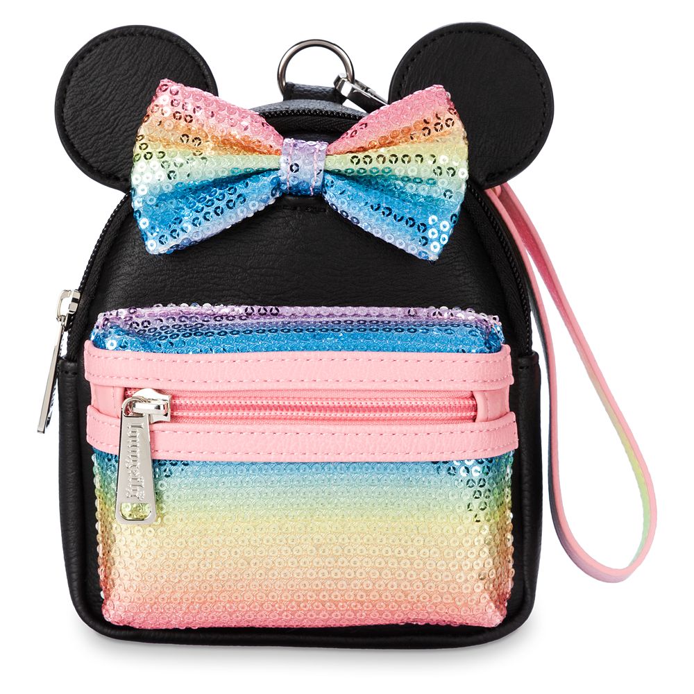 Minnie Mouse Sequined Mini Backpack Wristlet by Loungefly – Pastel Rainbow