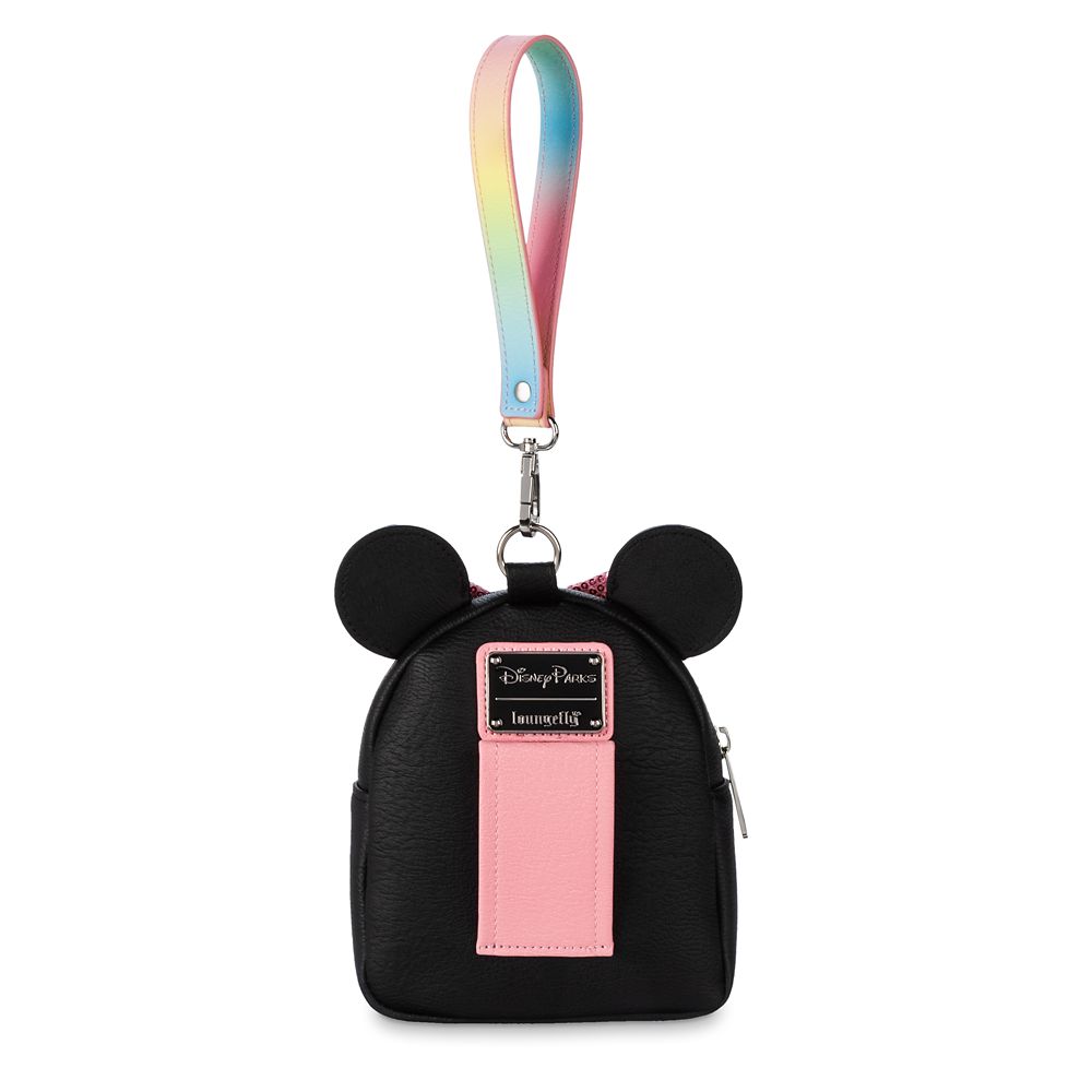 Minnie Mouse Sequined Mini Backpack Wristlet by Loungefly – Pastel Rainbow