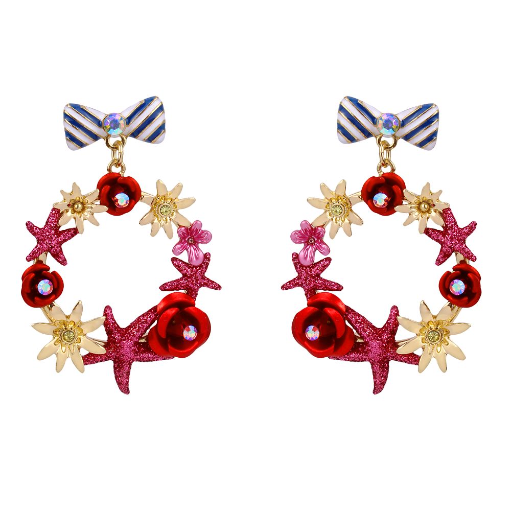 Minnie Mouse Bow and Wreath Earrings by Betsey Johnson