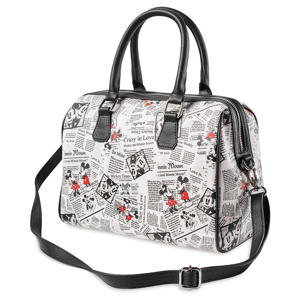 Mickey and Minnie Mouse Newsprint Satchel