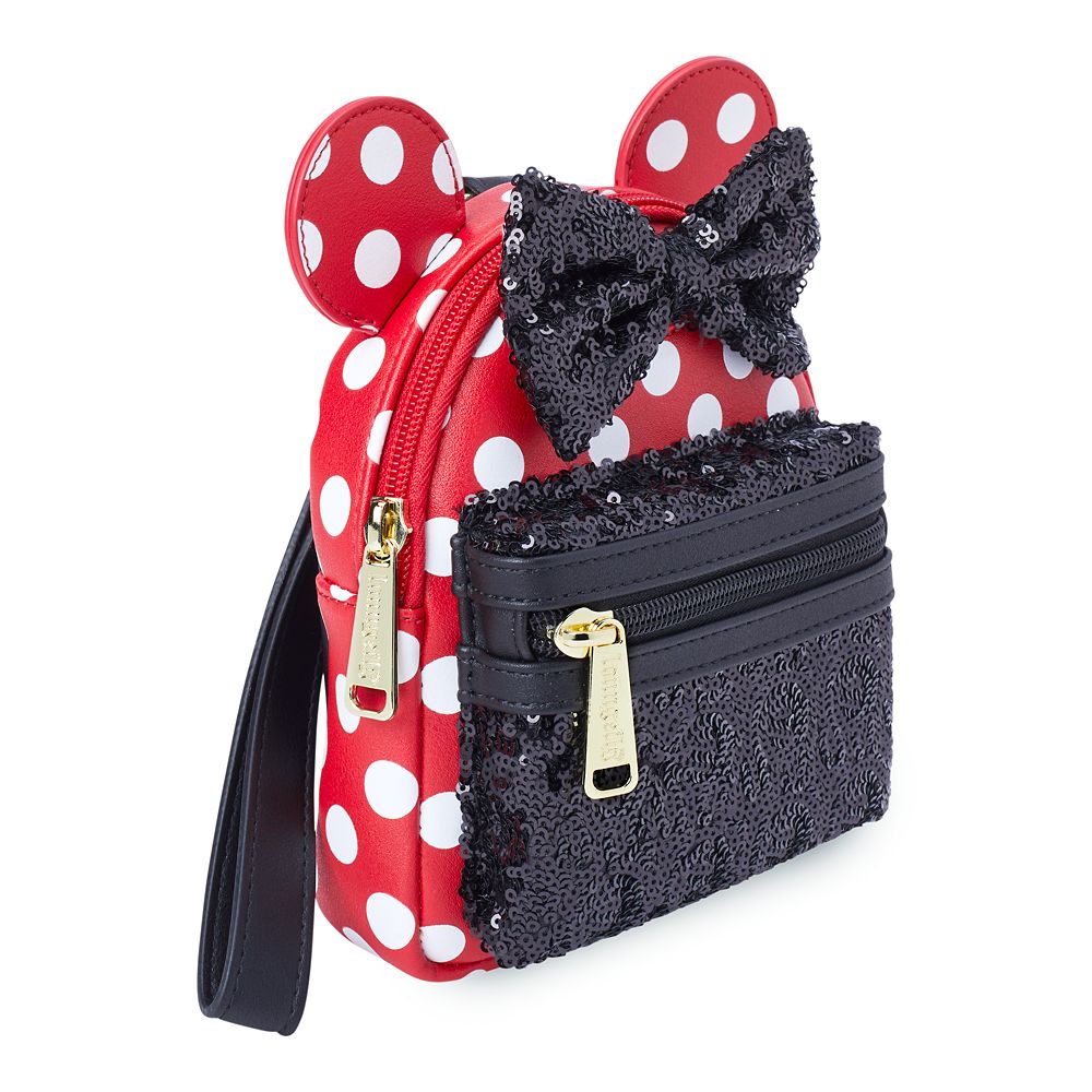 Minnie Mouse Sequin and Polka Dot Loungefly Wristlet