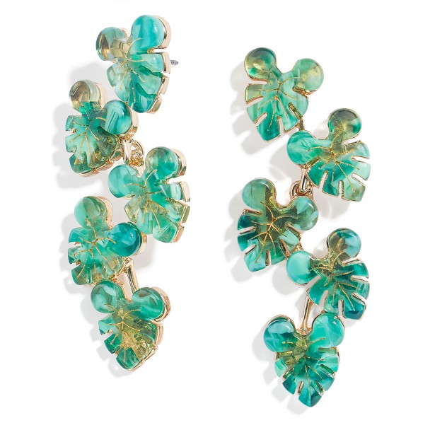 Mickey Mouse Tropical Leaf Earrings by BaubleBar