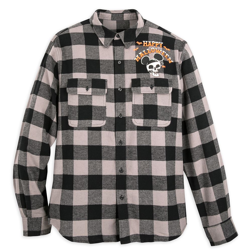 Disneyland Halloween Long Sleeve Plaid Shirt for Adults