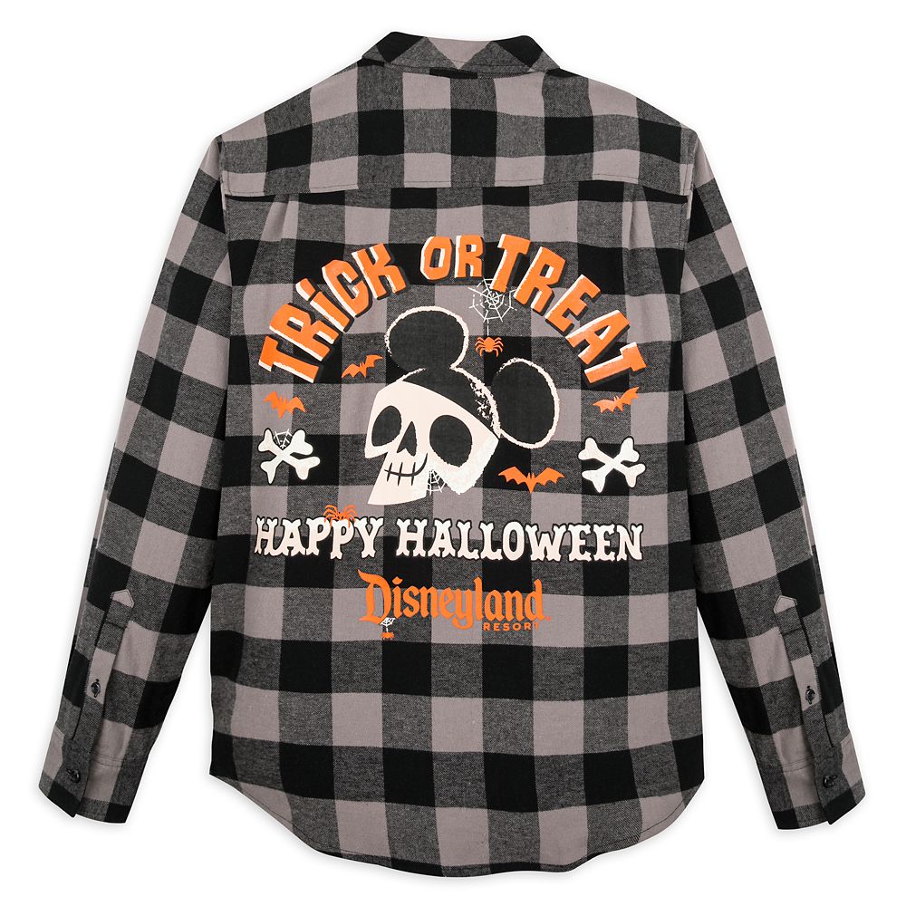 Disneyland Halloween Long Sleeve Plaid Shirt for Adults