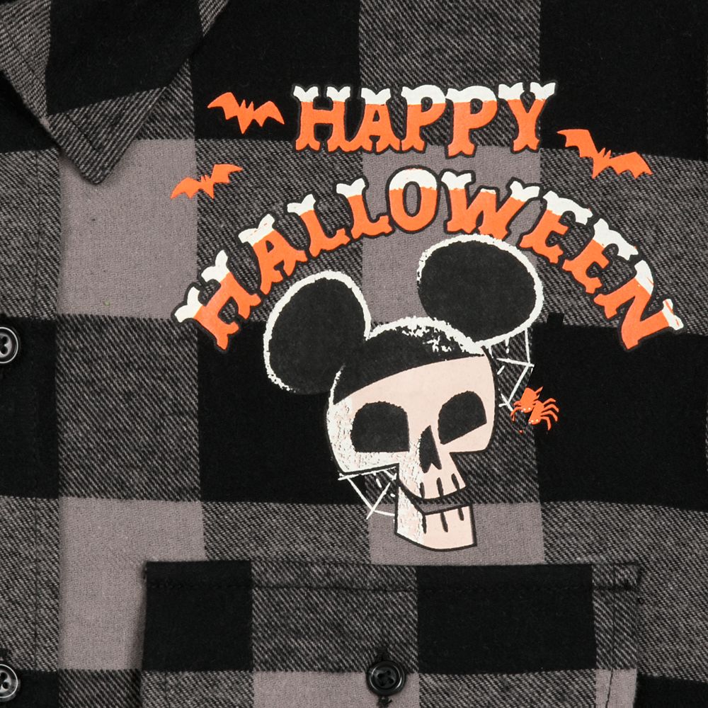 Disneyland Halloween Long Sleeve Plaid Shirt for Adults