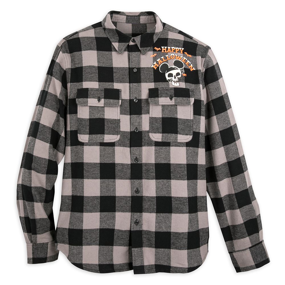 Walt Disney World Halloween Long Sleeve Plaid Shirt for Adults