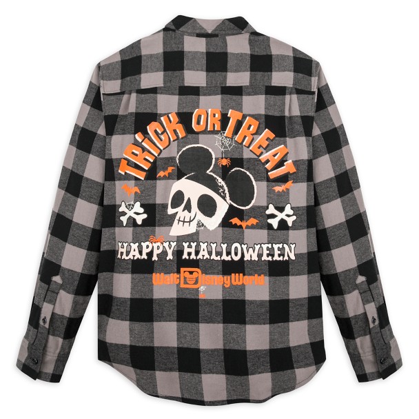 Walt Disney World Halloween Long Sleeve Plaid Shirt for Adults