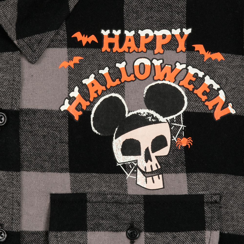 Walt Disney World Halloween Long Sleeve Plaid Shirt for Adults