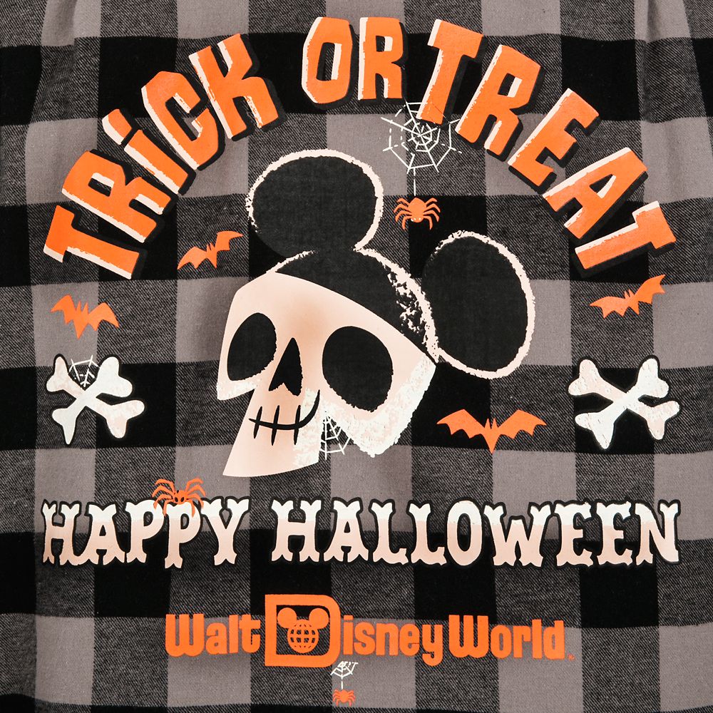 Walt Disney World Halloween Long Sleeve Plaid Shirt for Adults