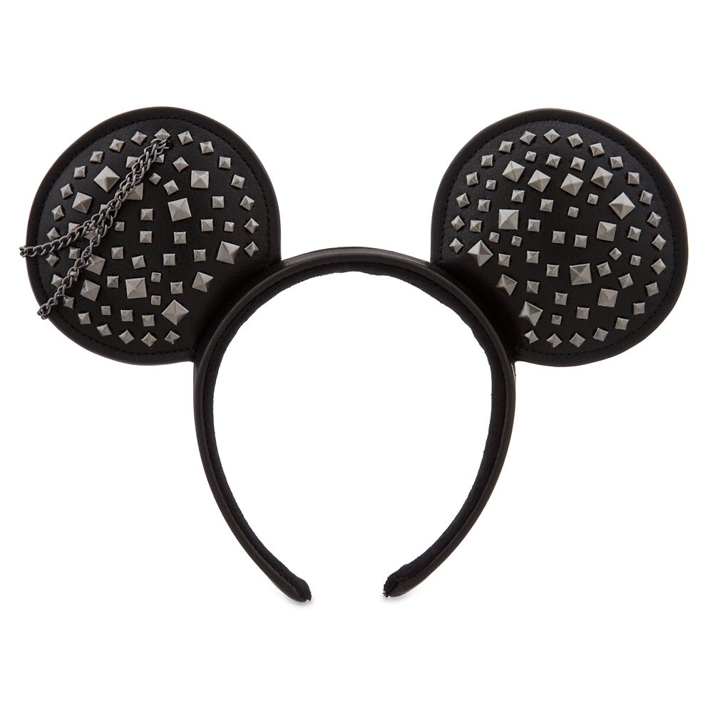 Minnie Mouse Faux Leather Ear Headband with Studs – Black
