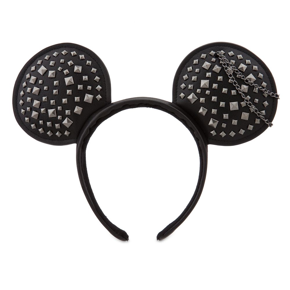 Minnie Mouse Faux Leather Ear Headband with Studs – Black