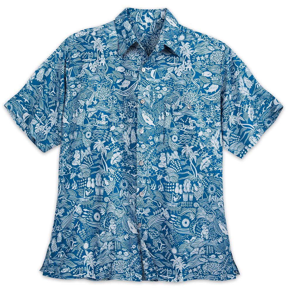 Aulani, A Disney Resort & Spa Aloha Shirt with Shell Buttons for Men by Tori Richard