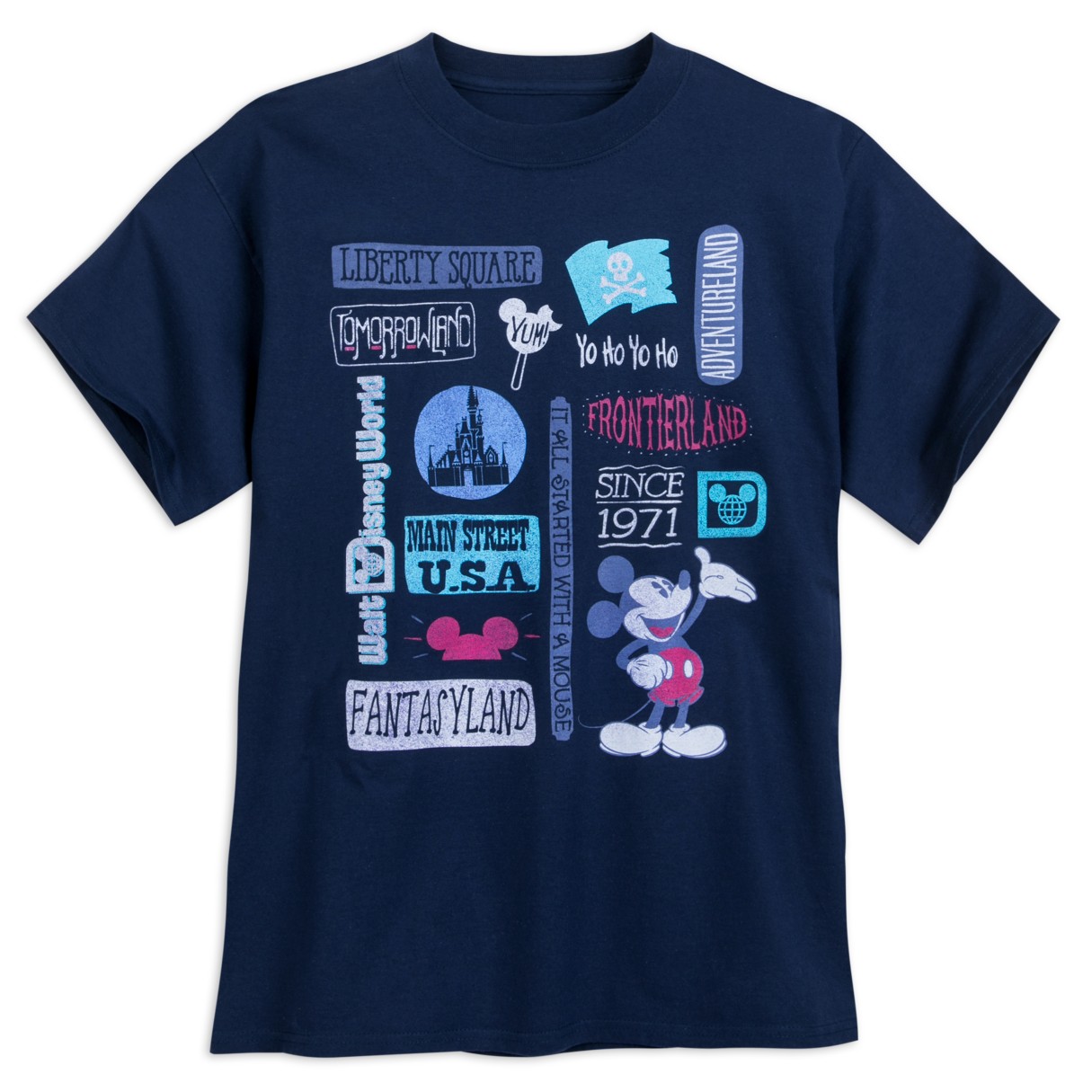 Mickey Mouse and Walt Disney World Icons T-Shirt for Adults