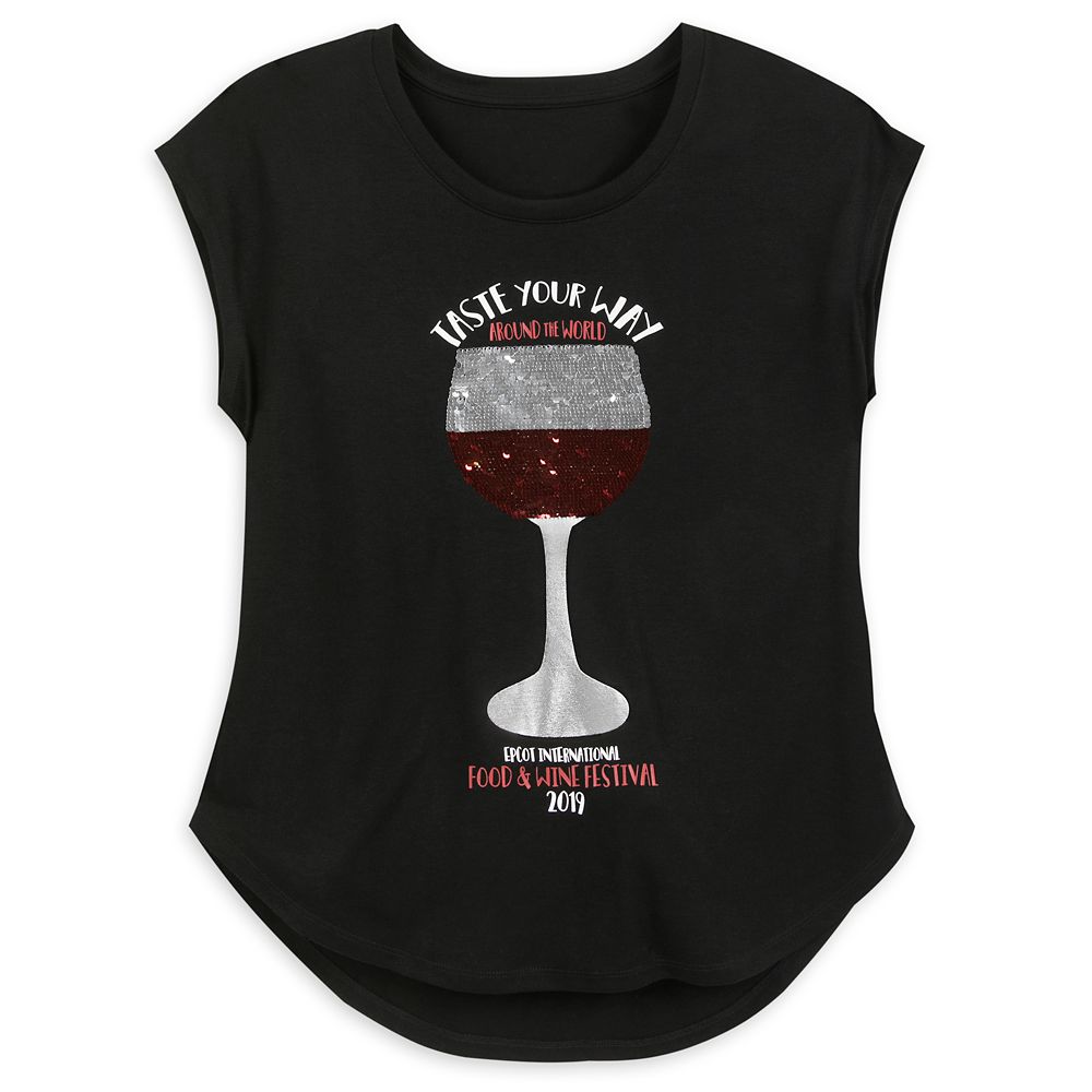 Epcot International Food Wine Festival 2019 Reversible Sequin T Shirt for Women now available for purchase Dis Merchandise News