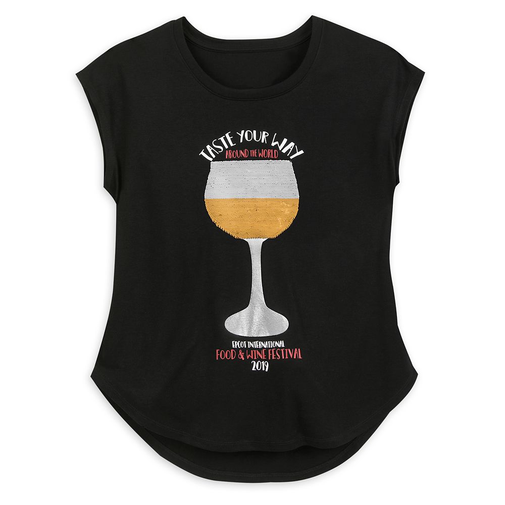 Epcot International Food & Wine Festival 2019 Reversible Sequin T-Shirt for Women