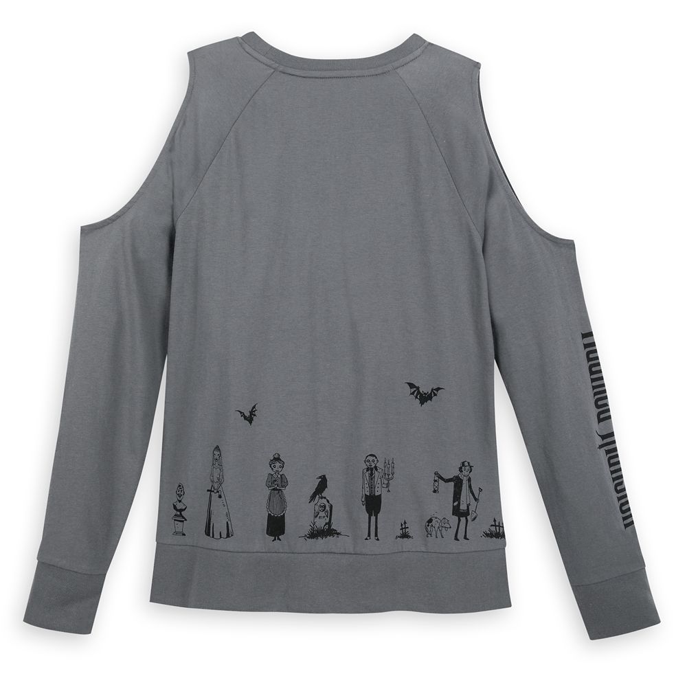 The Haunted Mansion Cold Shoulder Long Sleeve Shirt for Women