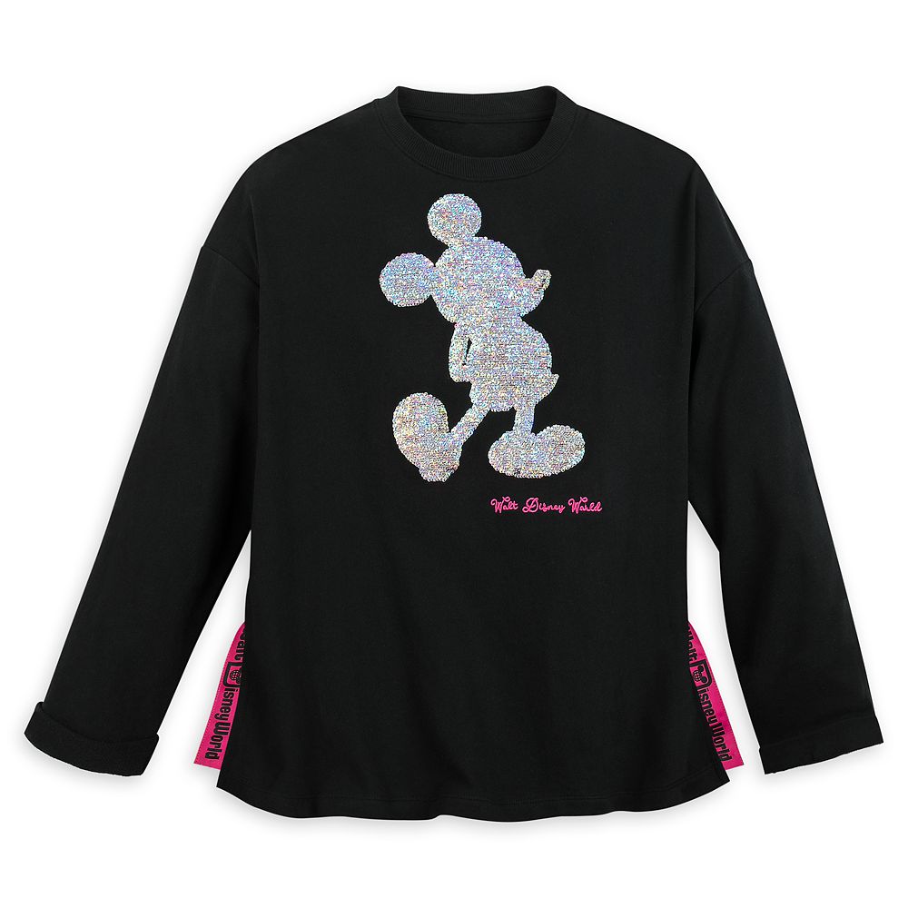 Mickey Mouse Reversible Sequin Sweatshirt for Women - Walt Disney World - Black