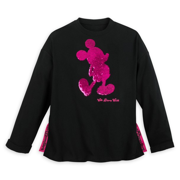 Mickey Mouse Reversible Sequin Sweatshirt for Women - Walt Disney World - Black