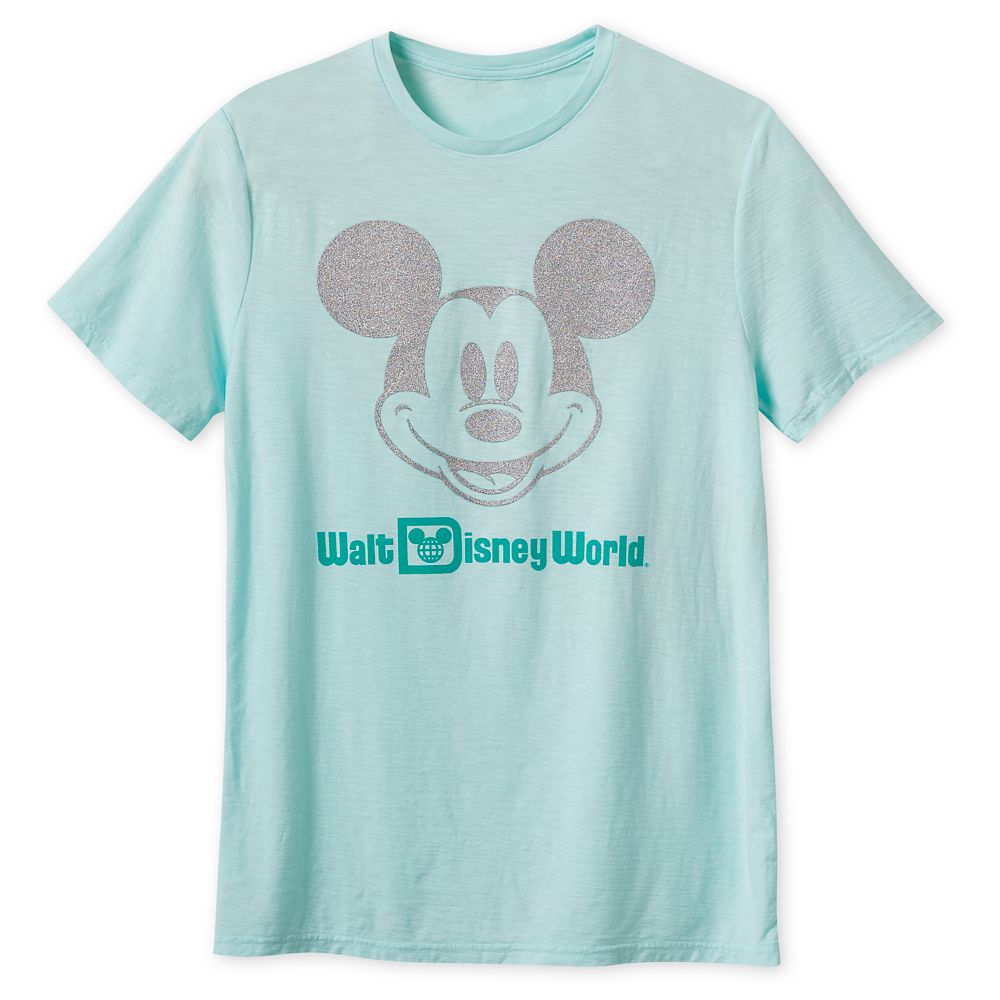 Mickey Mouse Glitter T-Shirt for Adults – Walt Disney World – Arendelle Aqua