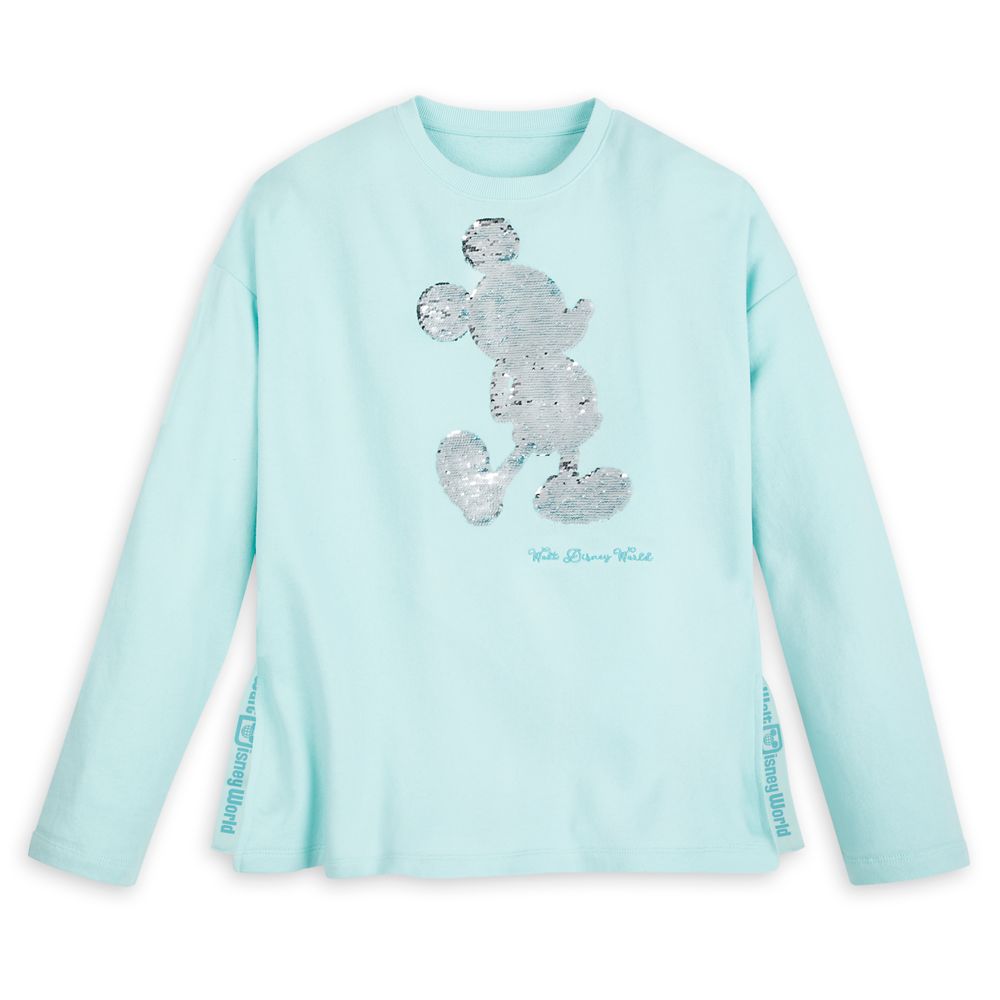 Mickey Mouse Reversible Sequin Sweatshirt for Women – Walt Disney World – Arendelle Aqua