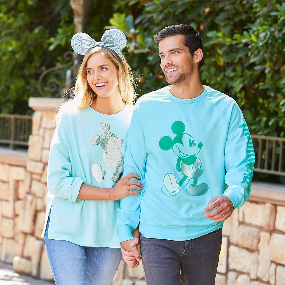 Mickey Mouse Reversible Sequin Sweatshirt for Women – Disneyland – Arendelle Aqua