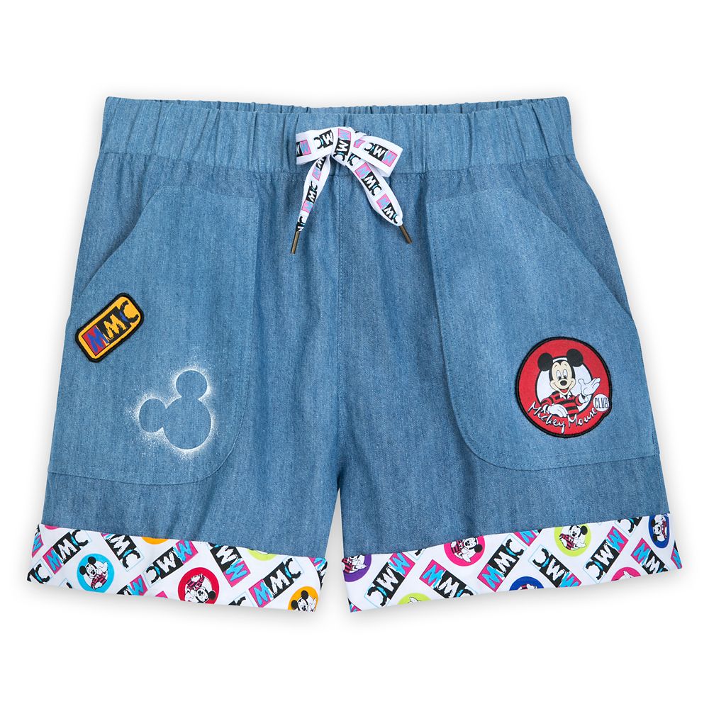 mickey mouse denim shorts womens