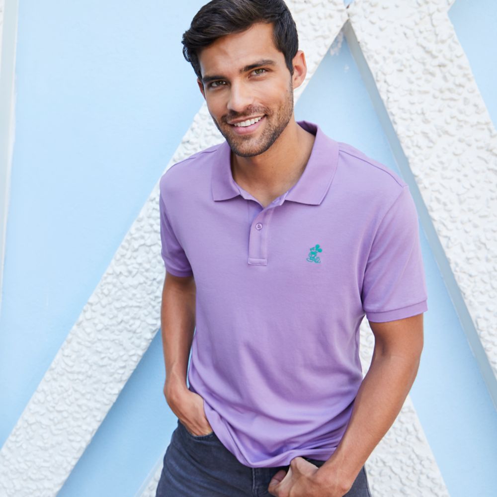 Mickey Mouse Pima Cotton Polo Shirt for Men – Purple
