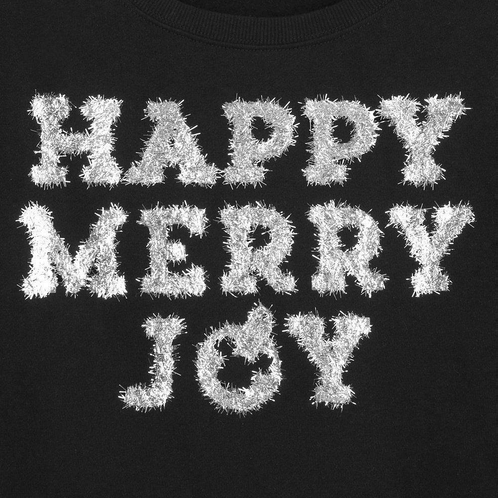 ''Happy Merry Joy'' Tinsel Pullover Sweatshirt for Women