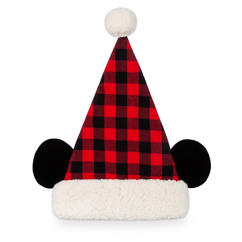 Mickey Mouse Plaid Santa Hat for Adults