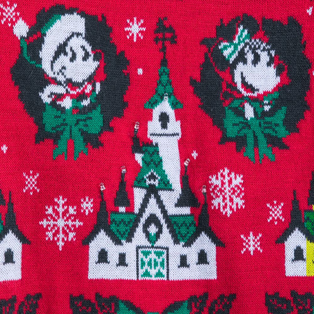 Mickey and Minnie Mouse Light-Up Holiday Sweater for Women