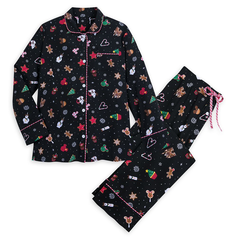 Mickey and Minnie Mouse Holiday Pajama Set for Women