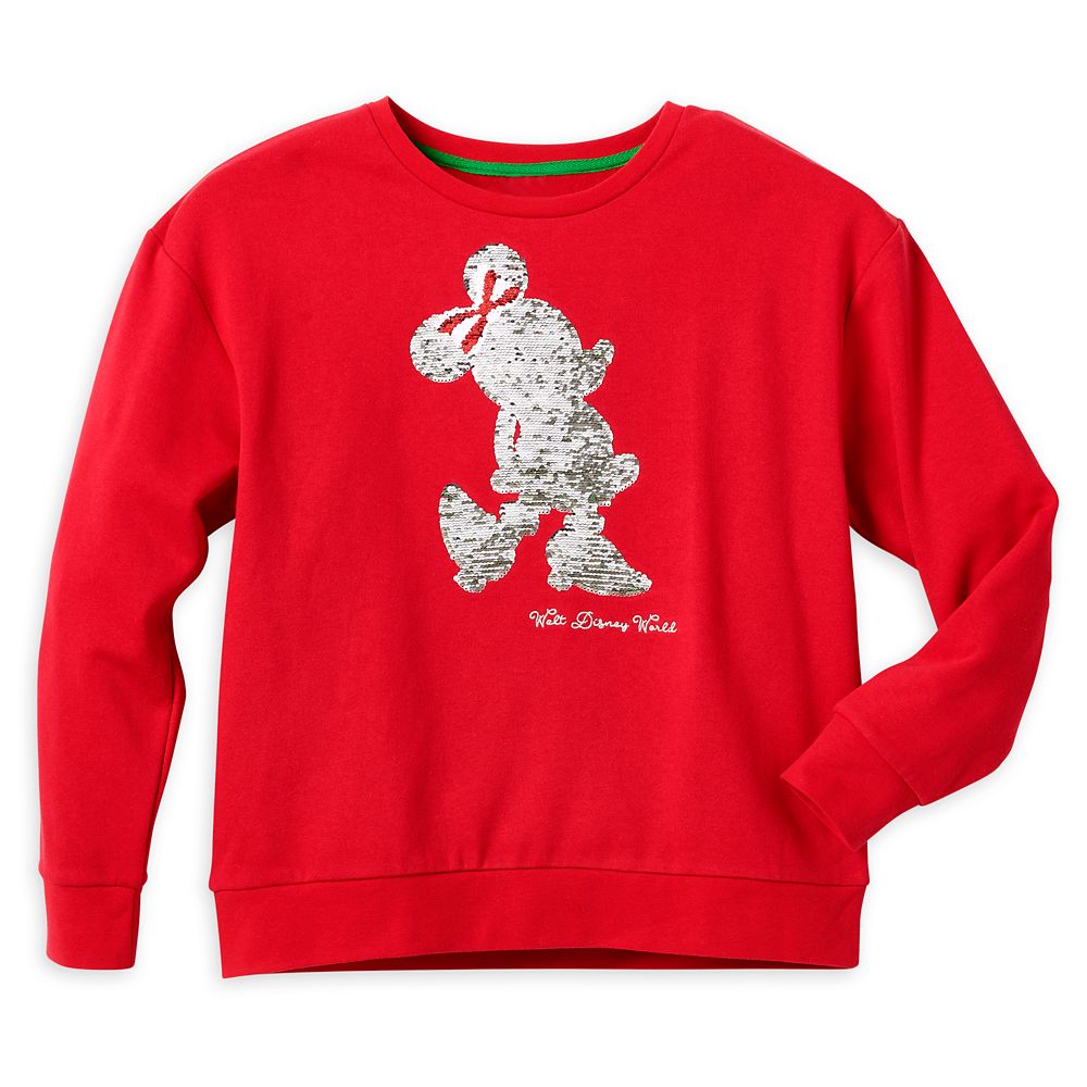 Minnie Mouse Reversible Sequin Holiday Pullover for Women – Walt Disney World