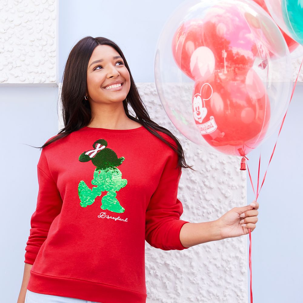 Minnie Mouse Reversible Sequin Holiday Pullover for Women – Disneyland