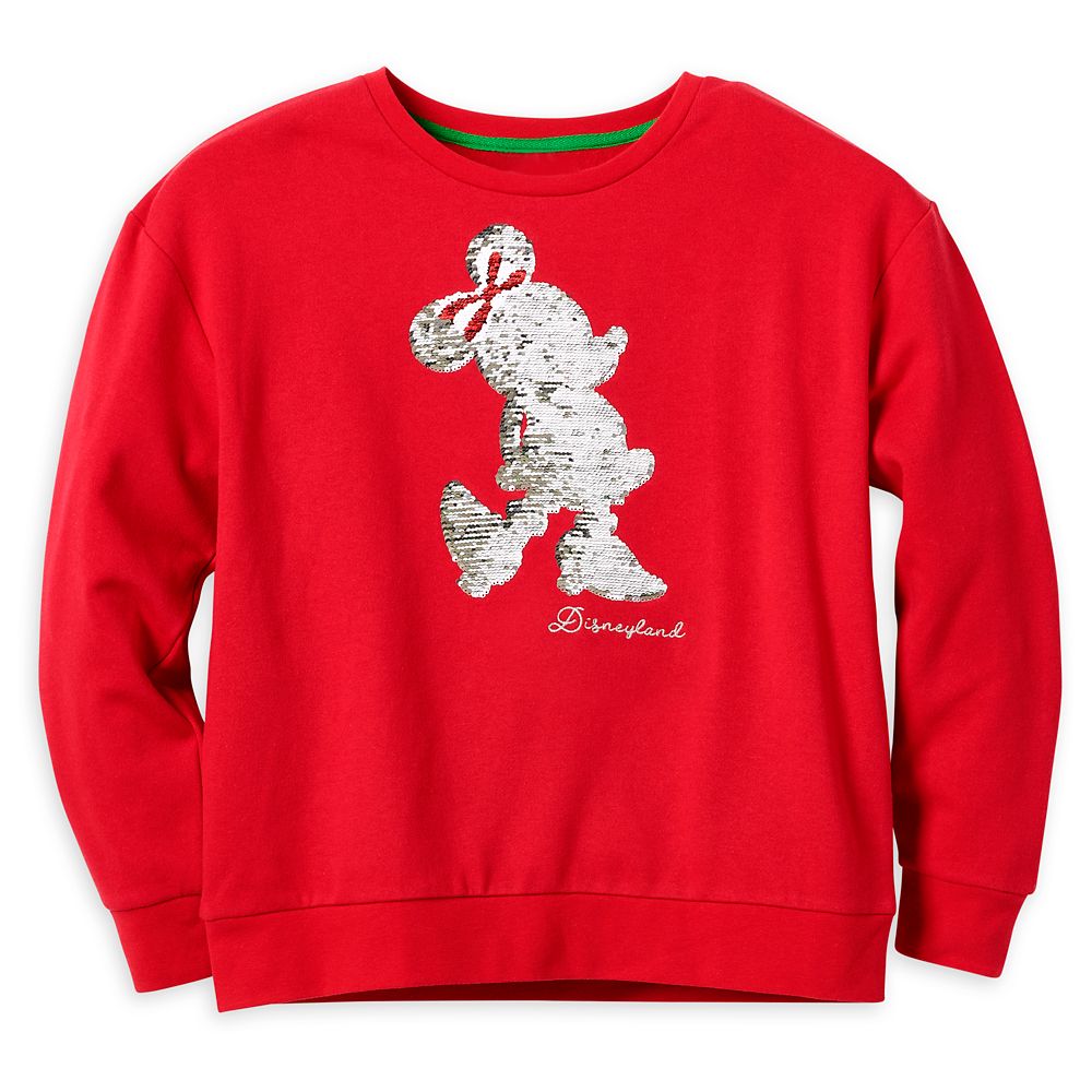 Minnie Mouse Reversible Sequin Holiday Pullover for Women – Disneyland