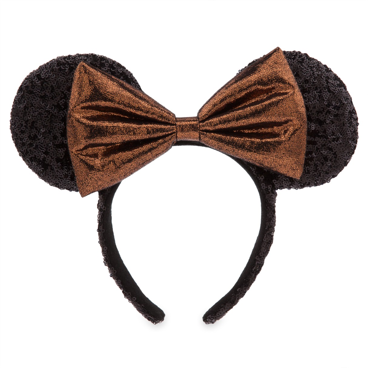 Minnie Mouse Sequined Ear Headband with Belle Bronze Bow
