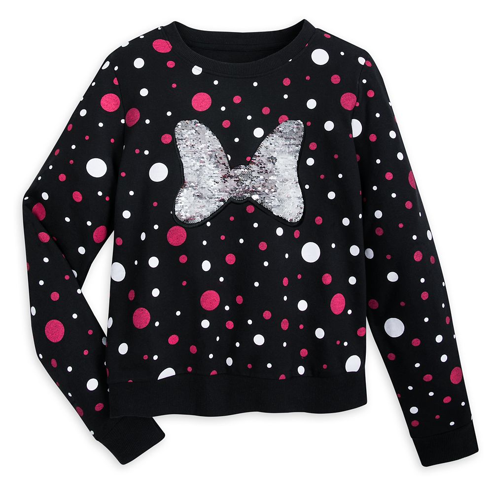 Minnie Mouse Bow Reversible Sequin Sweatshirt for Women