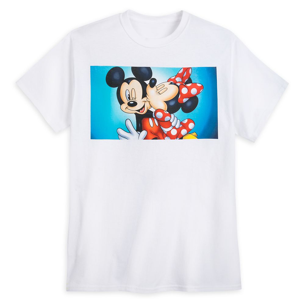 Mickey and Minnie Mouse Kiss T-Shirt for Adults