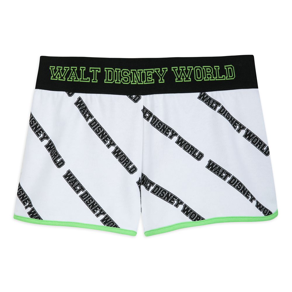 Walt Disney World White and Neon Green Shorts for Women