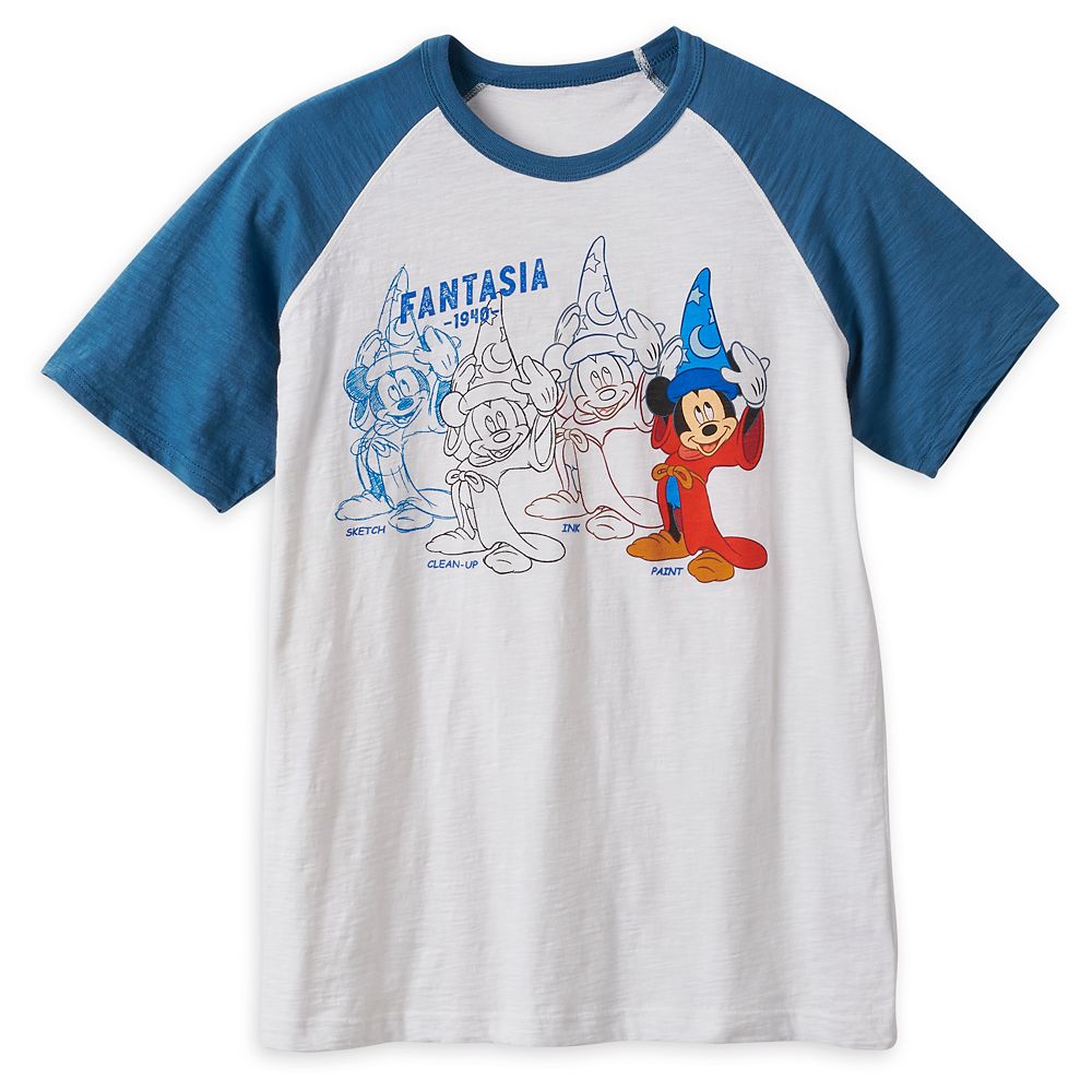 Sorcerer Mickey Mouse Raglan T-Shirt for Adults – Disney Ink & Paint