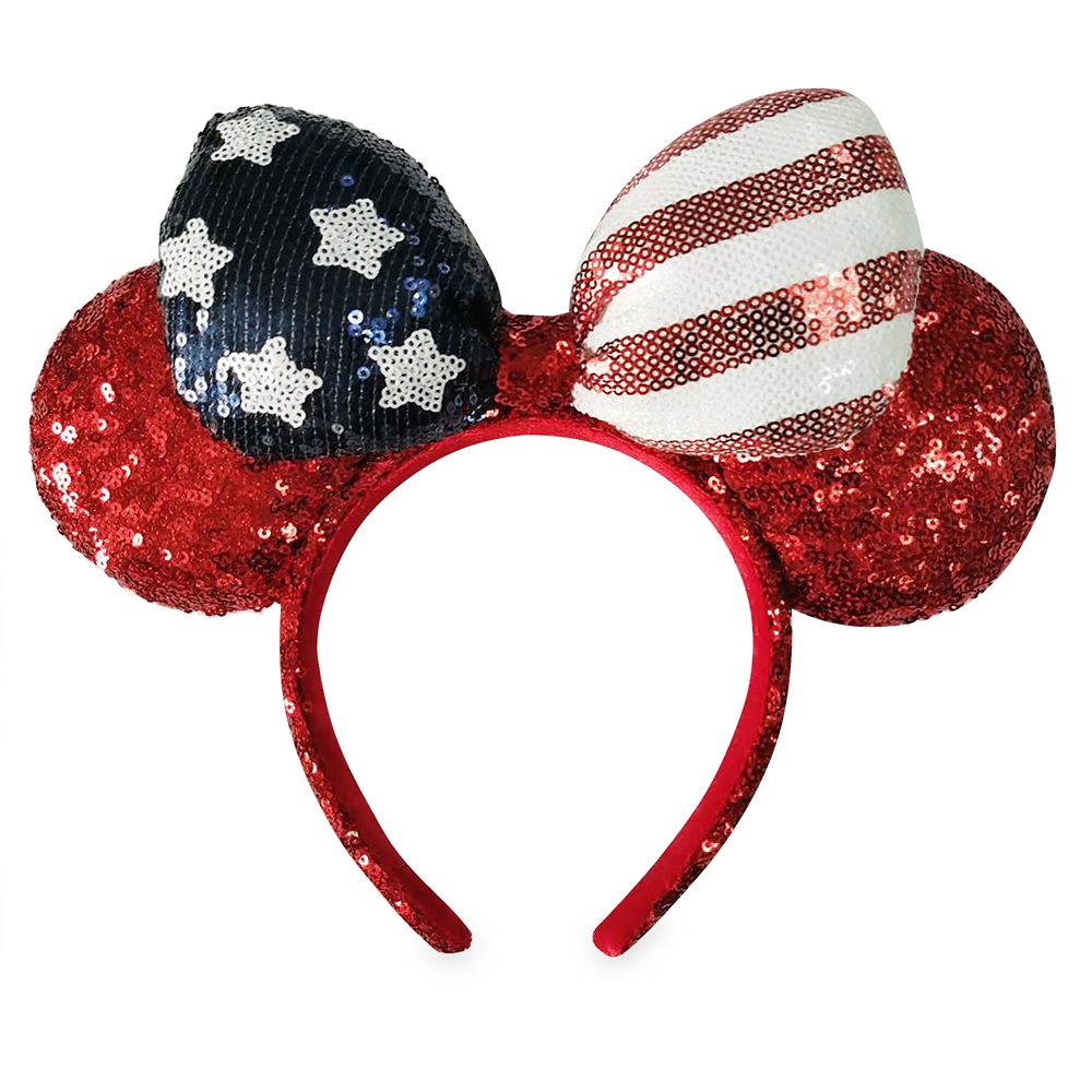 Minnie Mouse Americana Sequined Ear Headband with Bow